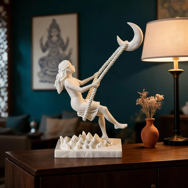 White_Woman_Swinging_Crescent_Moon_Decorative_Sculpture