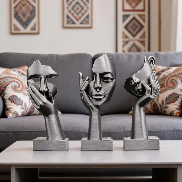 Metallic_Abstract_Face_Sculpture_Set