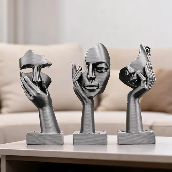 Metallic_Abstract_Face_Sculpture_Set