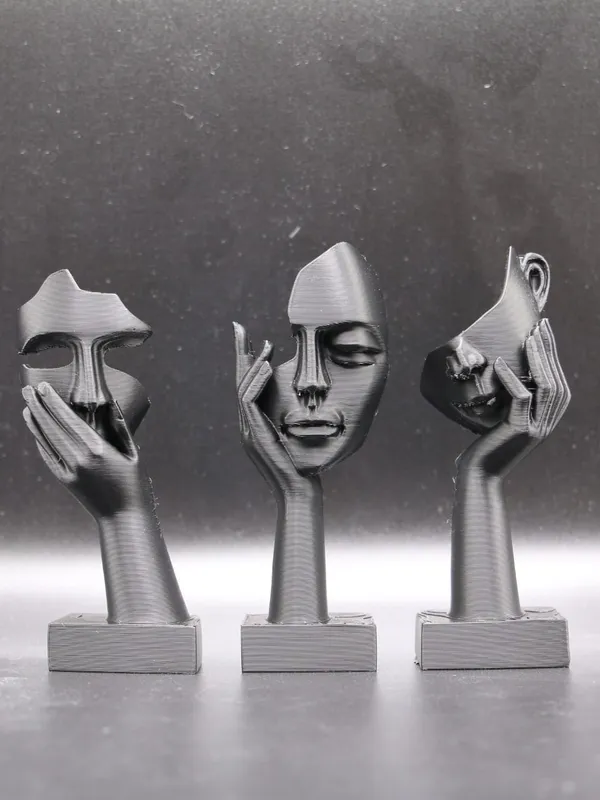 Metallic_Abstract_Face_Sculpture_Set
