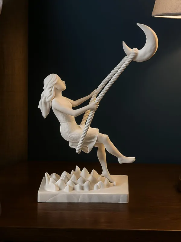 White_Woman_Swinging_Crescent_Moon_Decorative_Sculpture