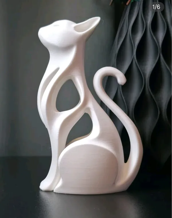 White_Sculptural_Cat_Decorative_Vase