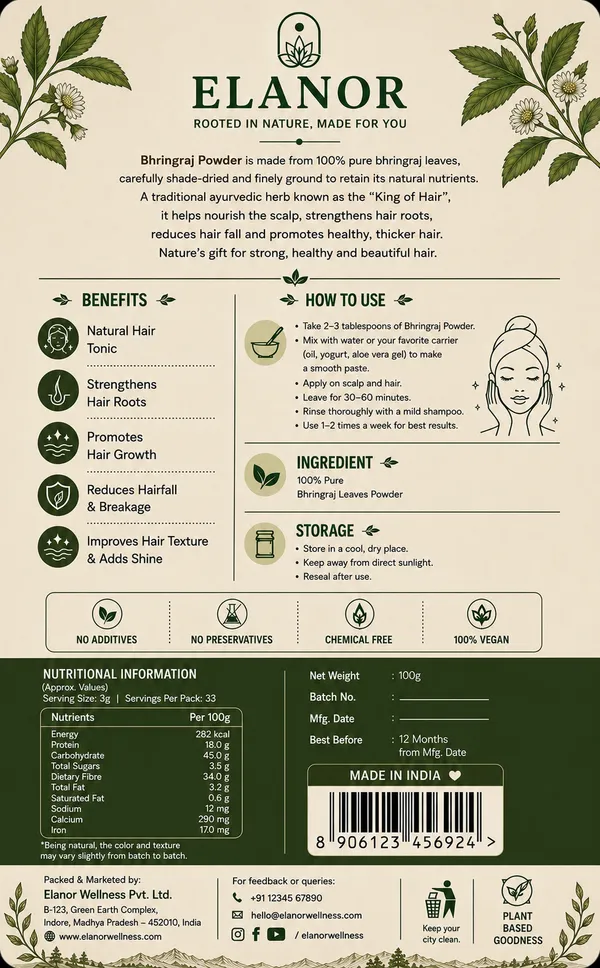 Elanor_Bhringraj_Powder_For_Hair_Care