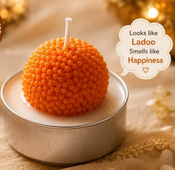Orange_Wax_Festive_Laddoo_Decorative_Tealight_Candles_Set_Of_4