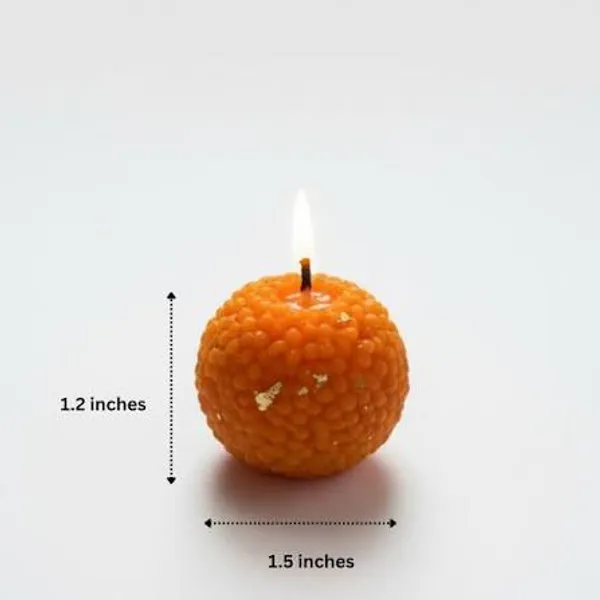 Festive_Laddu_Shaped_Decorative_Wax_Candle_Red_(Pack_Of_4)
