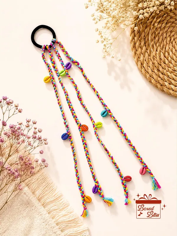 Multicolor_Cotton_Thread_Boho_Tribal_Cowrie_Shell_Hair_Braids_(Set_Of_3)