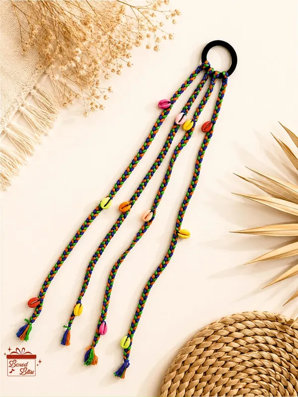 Multicolor_Cotton_Thread_Boho_Tribal_Cowrie_Shell_Hair_Braids_(Set_Of_3)