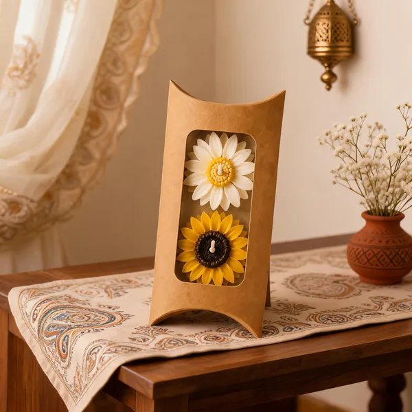 Wax_Daisy_Sunflower_Botanical_Decorative_Candle_Set_Beige