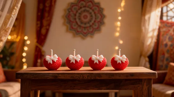 Romantic_Heart_&_Bow_Red_Decorative_Tealight_Wax__Candle_Set_Of_4