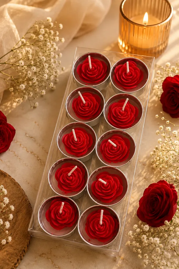Festive_Laddu_Shaped_Decorative_Wax_Candle_Red_(Pack_Of_4)