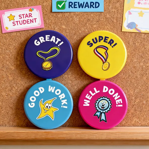 Multicolor_Plastic_Appreciation_Pin_Badges_Set_Of_4