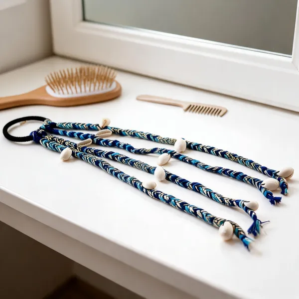 Blue_Cotton_Thread_Boho_Hair_Braid_Extensions_With_Cowrie_Shells