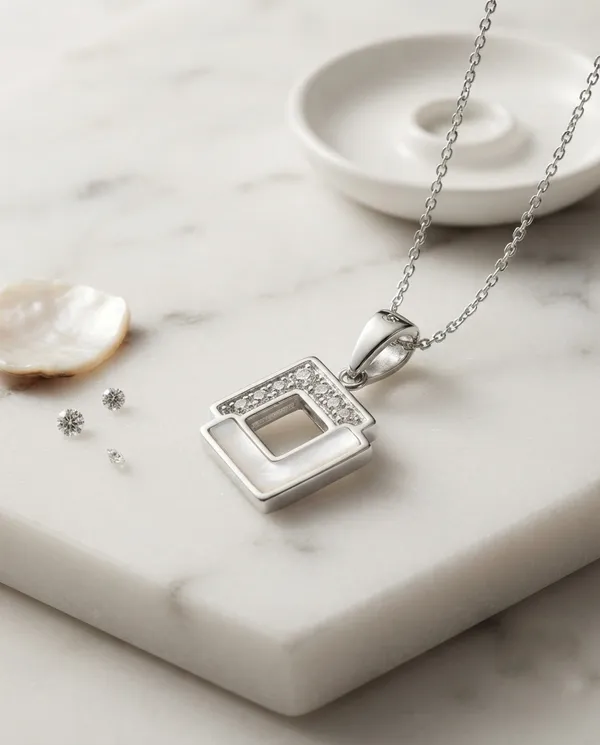 White_Cz_Diamond_Sterling_Silver_Necklace_For_Women