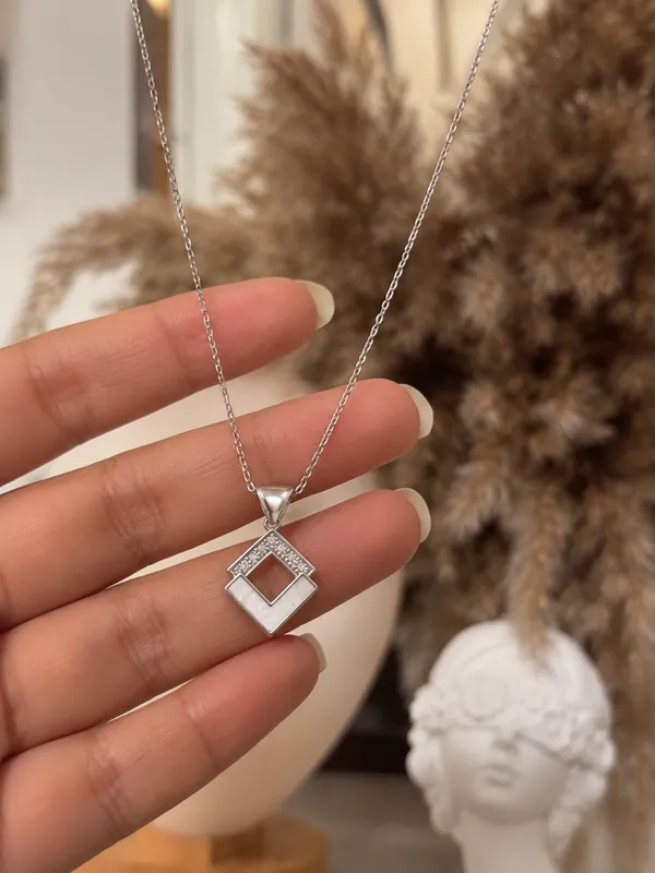 White_Cz_Diamond_Sterling_Silver_Necklace_For_Women