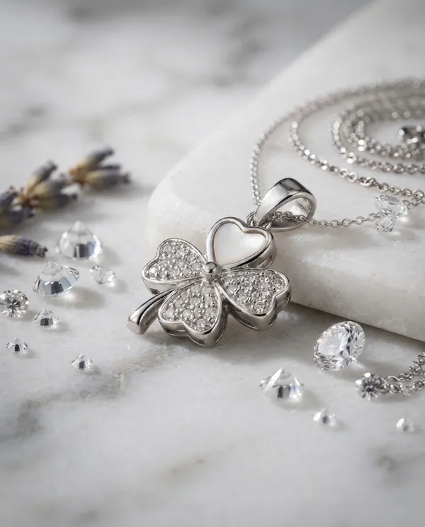 White_Cz_Sterling_Silver_Pendant_Necklace_For_Women