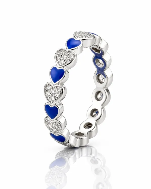Blue_Enamel_Sterling_Silver_Ring_For_Women