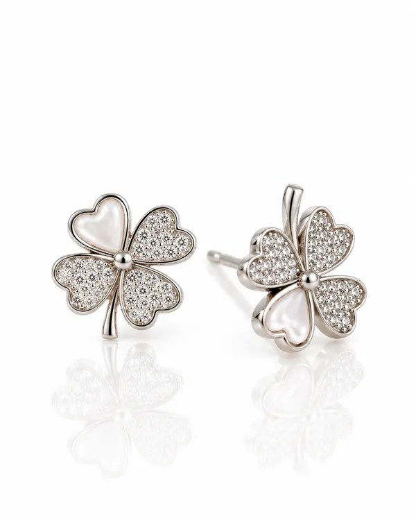 White_Diamond_Sterling_Silver_Earrings_For_Women
