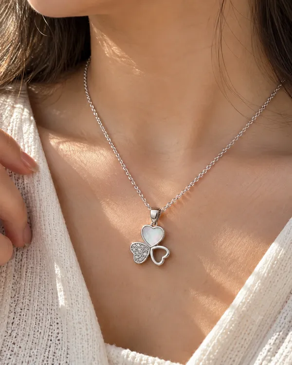 White_Cubic_Zirconia_Sterling_Silver_Necklace_For_Women