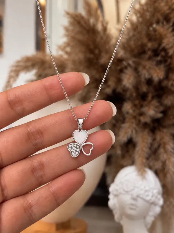 White_Cubic_Zirconia_Sterling_Silver_Necklace_For_Women