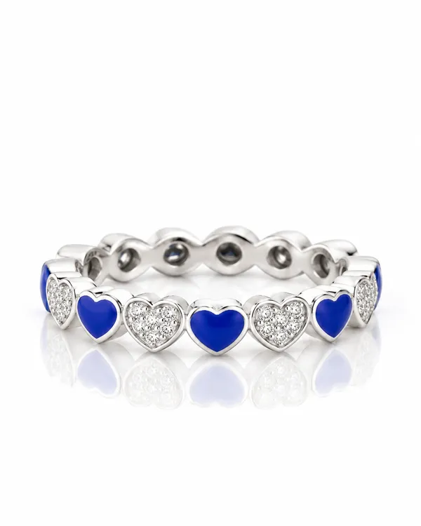 Blue_Enamel_Sterling_Silver_Ring_For_Women