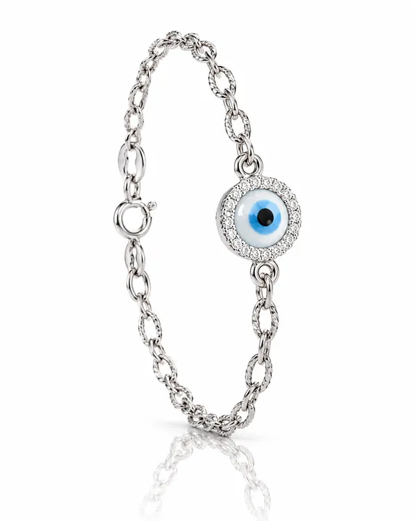 White_Cubic_Zirconia_Sterling_Silver_Bracelet_For_Women
