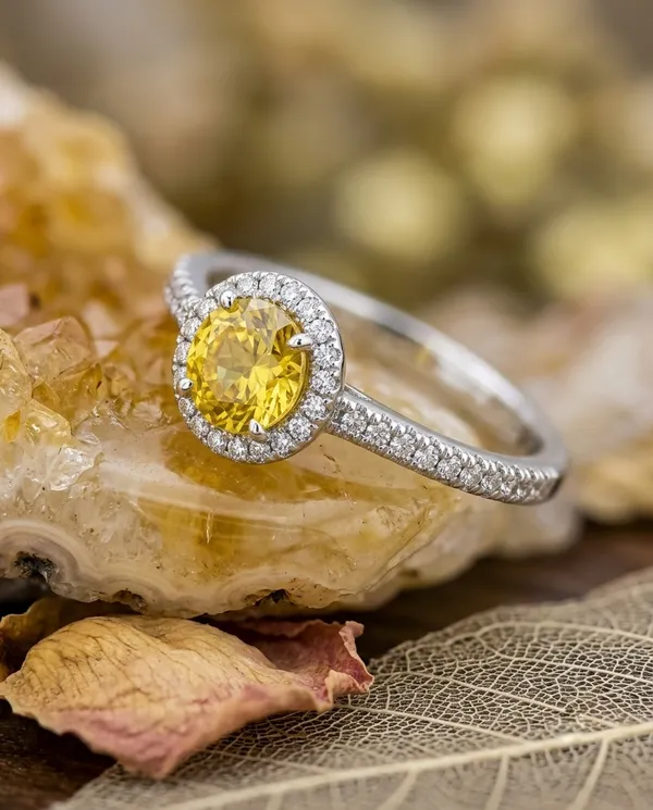 Yellow_Citrine_&_White_Sterling_Silver_Ring_For_Women