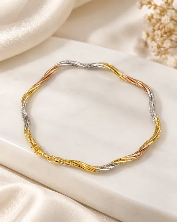 Golden_Tone_Sterling_Silver_Bracelet_For_Women