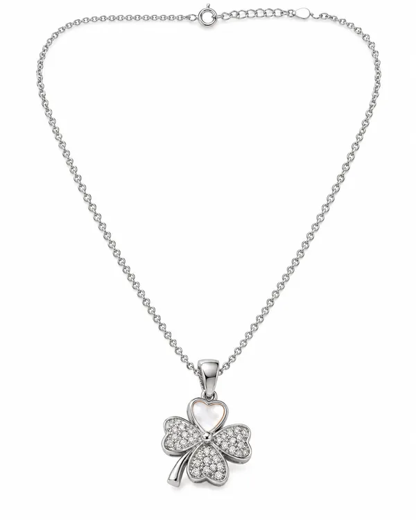 White_Cz_Sterling_Silver_Pendant_Necklace_For_Women