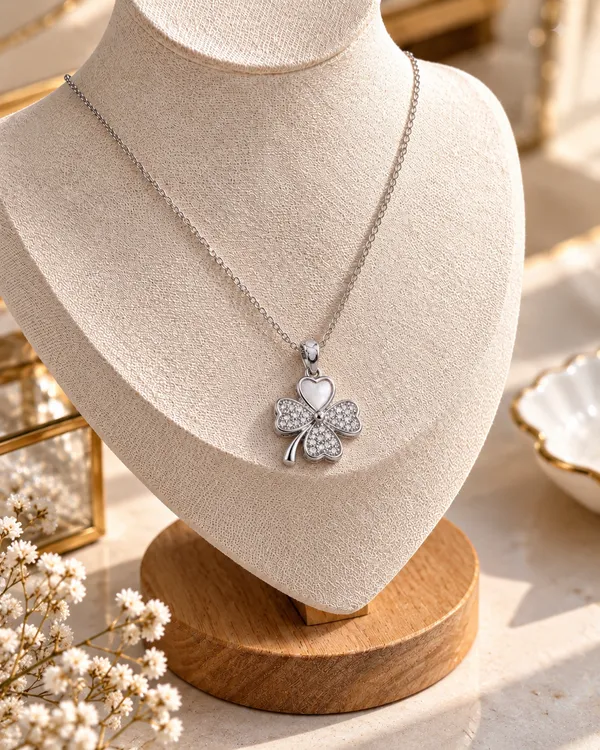 White_Cz_Sterling_Silver_Pendant_Necklace_For_Women