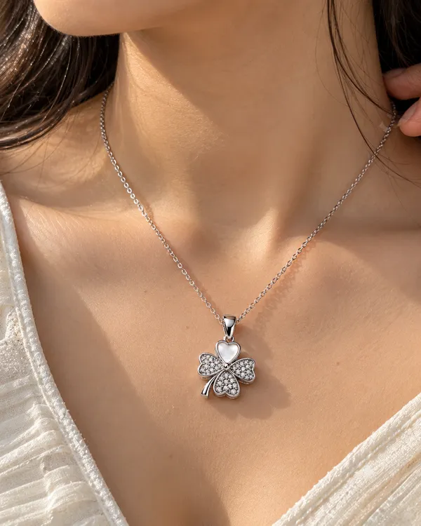 White_Cz_Sterling_Silver_Pendant_Necklace_For_Women