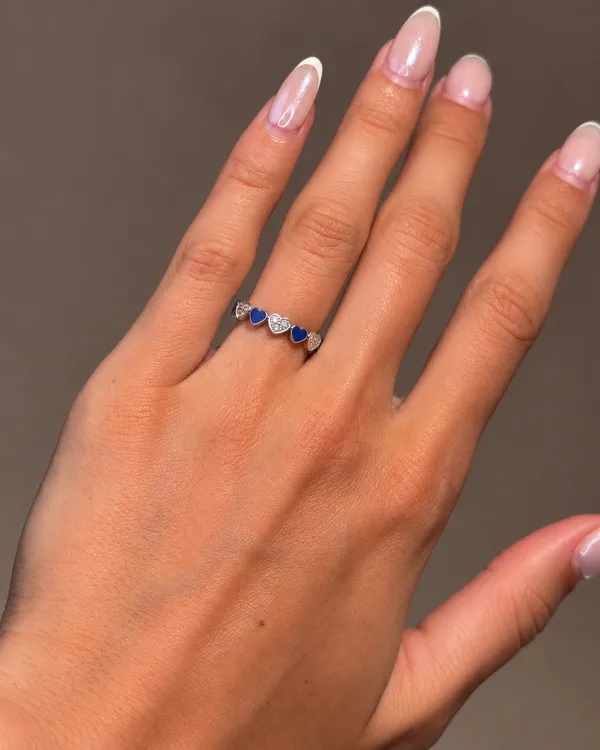 Blue_Enamel_Sterling_Silver_Ring_For_Women