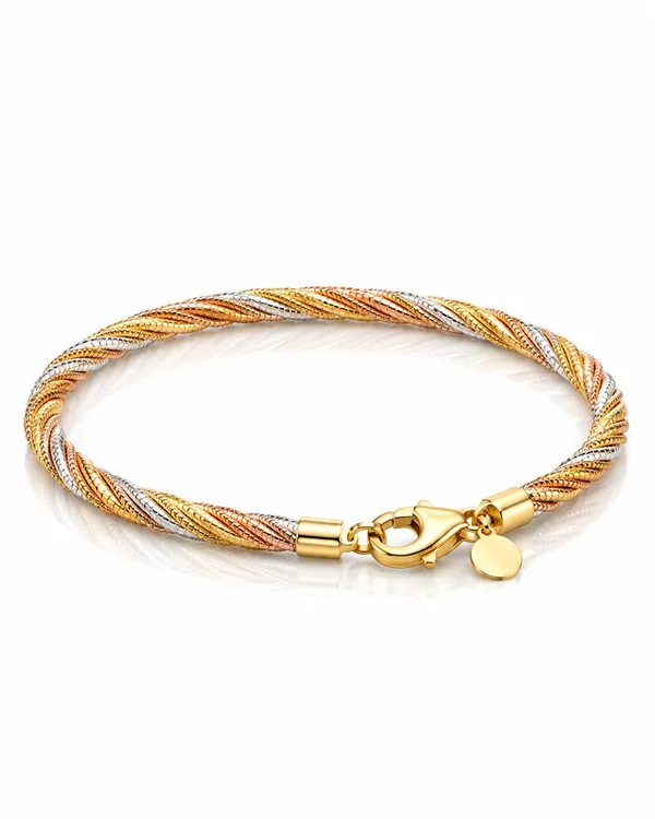 Gold_&_Rose_Gold_Finish_Sterling_Silver_Bracelet_For_Women