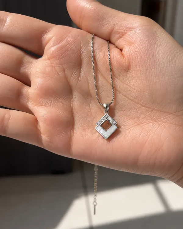 White_Cz_Diamond_Sterling_Silver_Necklace_For_Women
