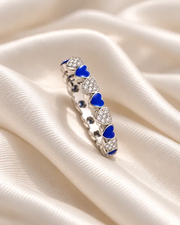 Blue_Enamel_Sterling_Silver_Ring_For_Women
