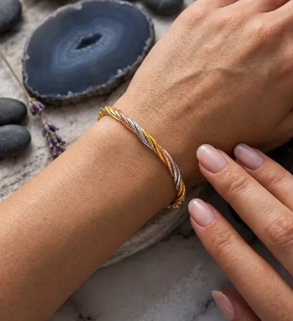 Golden_Tone_Sterling_Silver_Bracelet_For_Women