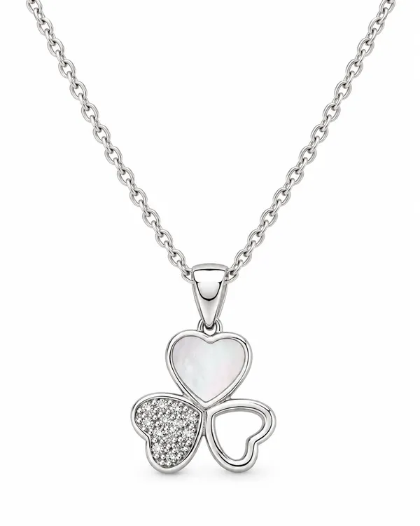 White_Cubic_Zirconia_Sterling_Silver_Necklace_For_Women