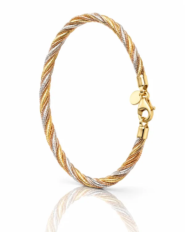 Gold_&_Rose_Gold_Finish_Sterling_Silver_Bracelet_For_Women