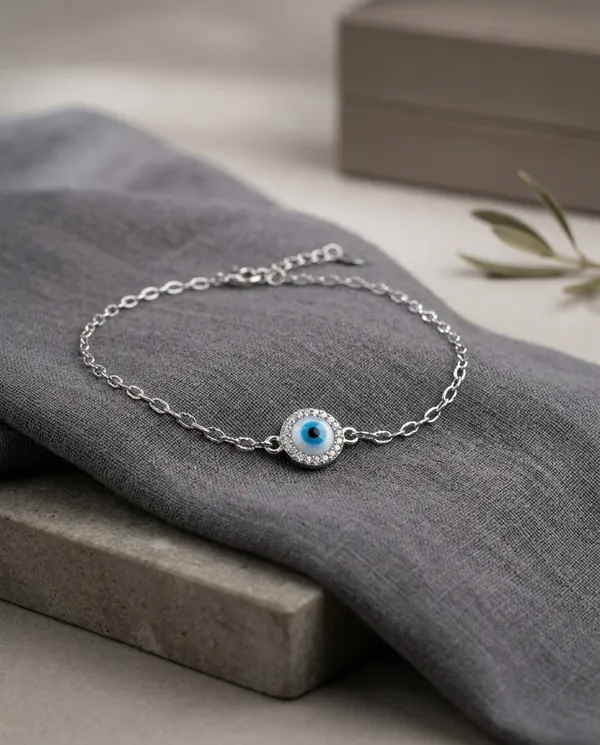 White_Cubic_Zirconia_Sterling_Silver_Bracelet_For_Women