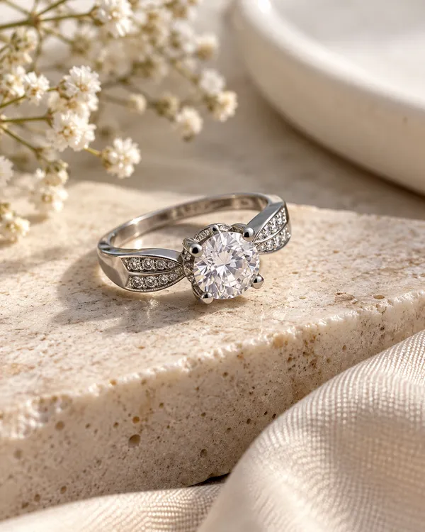 White_Diamond_Sterling_Silver_Ring_For_Women