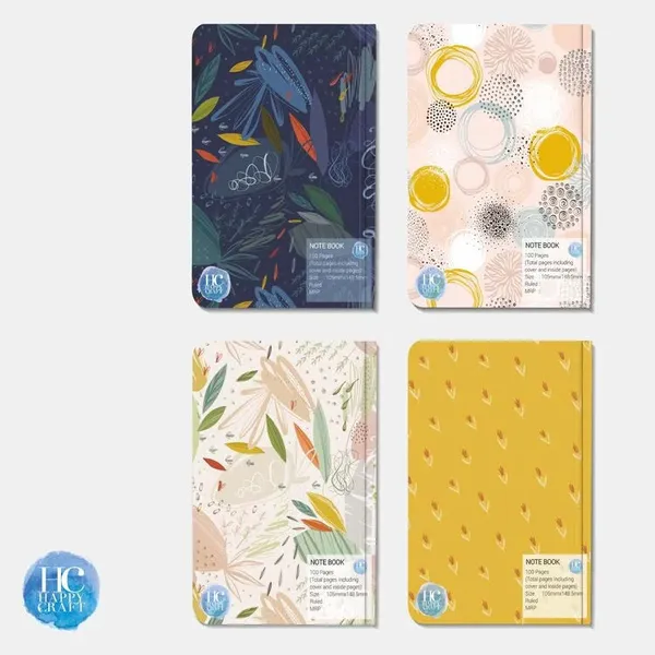 Abstract_Mini_Notebook_A6_Pocket_Size_Ruled_Pages_100_Pages_Pack_Of_4