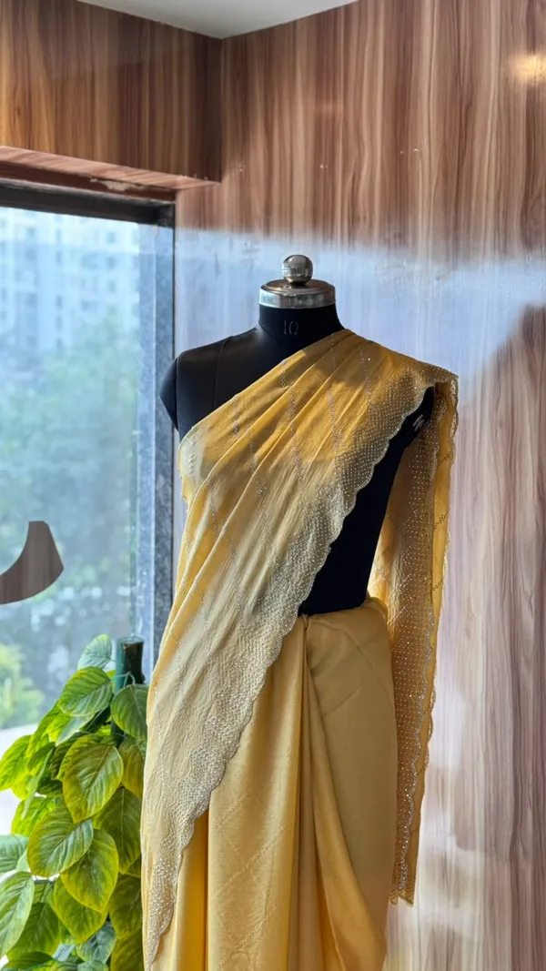Yellow_Sheer_Scalloped_Embellished_Saree_For_Women