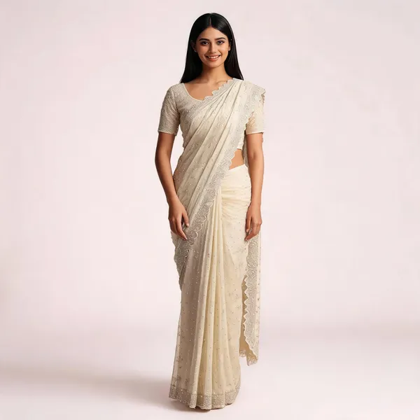 Cream_Sheer_Embellished_Saree_For_Women