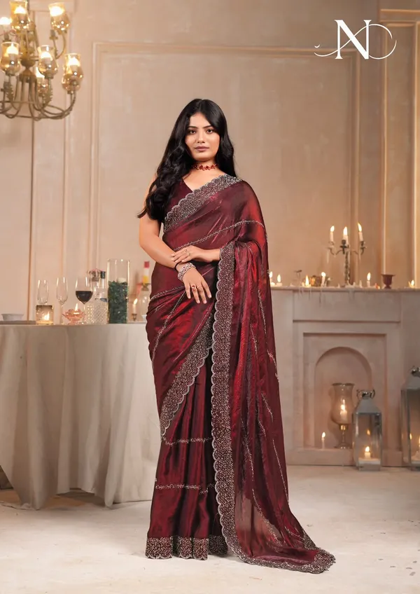 Maroon_Sheer_Scalloped_Embellished_Saree_For_Women