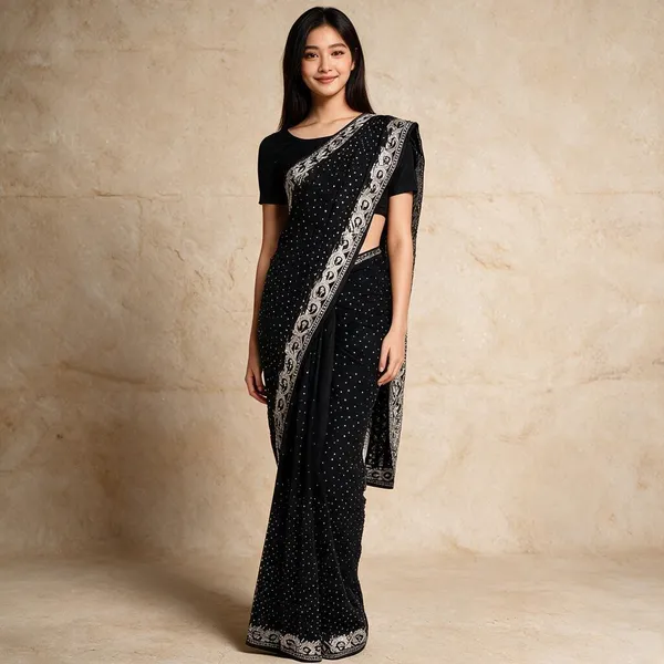 Black_Embellished_Paisley_Border_Saree_For_Women