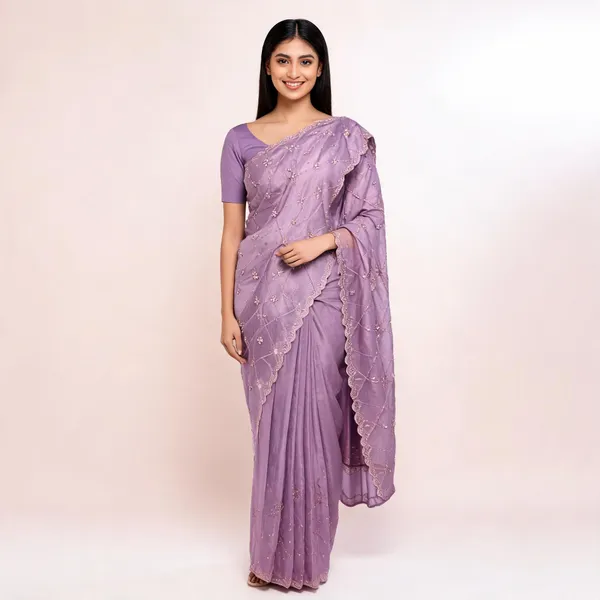 Lavender_Floral_Embroidered_Saree_For_Women