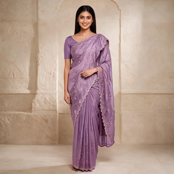 Lavender_Floral_Embroidered_Saree_For_Women