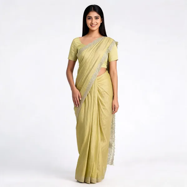 Yellow_Lace_Border_Saree_For_Women
