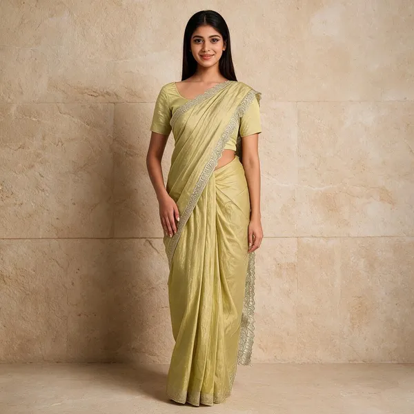 Yellow_Lace_Border_Saree_For_Women