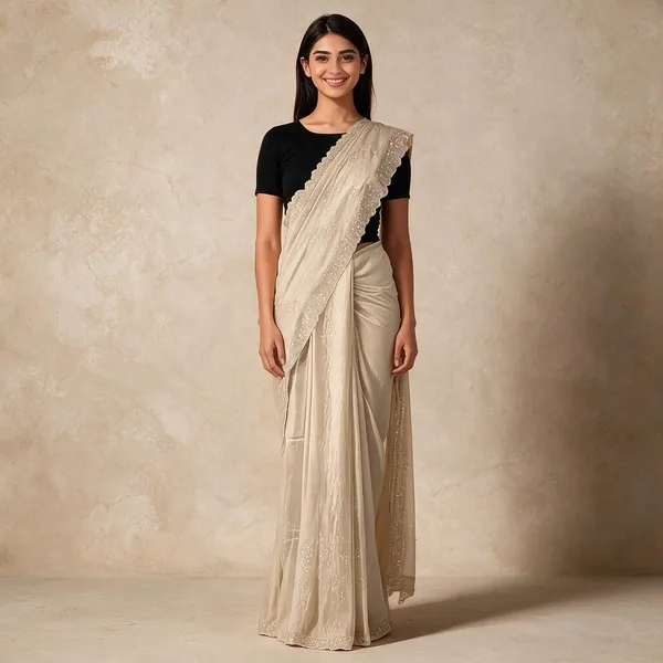 Cream_Embellished_Scalloped_Border_Saree_For_Women