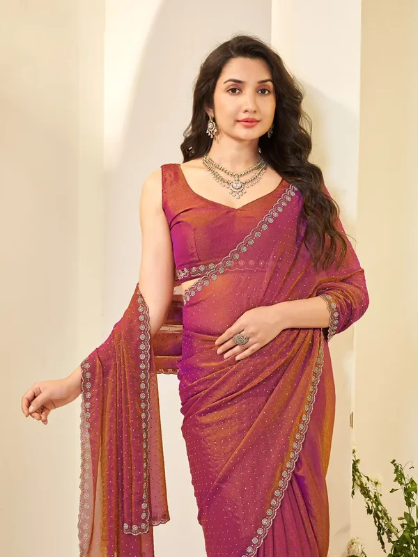 Magenta_Embellished_Circular_Motif_Border_Saree_For_Women